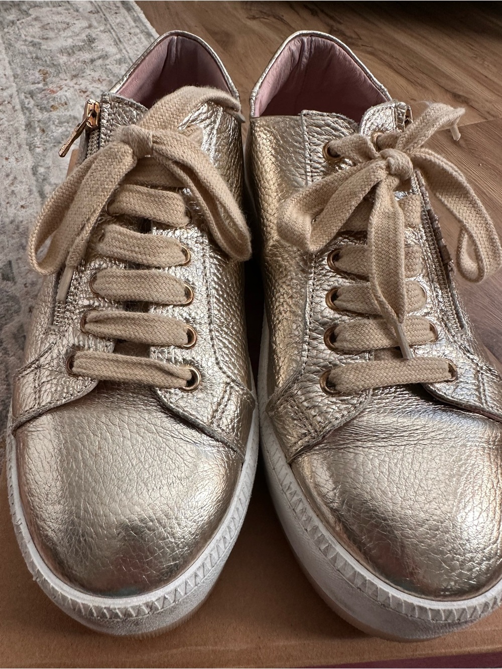 Sole Bliss Gold leather Sneakers (Size 40)